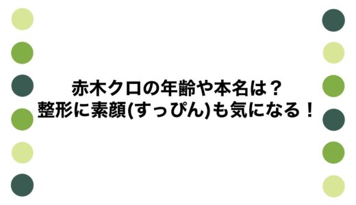赤木クロの年齢や本名は？整形に素顔(すっぴん)も気になる！