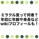 ミラクル宮って何者？年収に年齢や身長などwikiプロフィールも！
