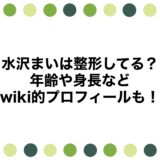 水沢まいは整形してる？年齢や身長などwiki的プロフィールも！