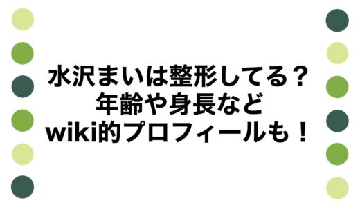 水沢まいは整形してる？年齢や身長などwiki的プロフィールも！