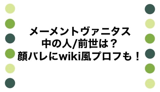 メーメントヴァニタスの中の人/前世は？顔バレにwiki風プロフも！