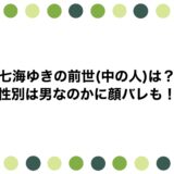 七海ゆきの前世(中の人)は？性別は男なのかに顔バレも！