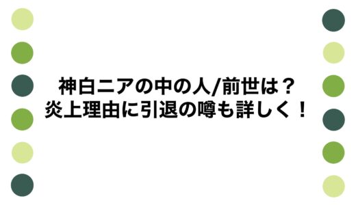神白ニアの中の人/前世は？炎上理由に引退の噂も詳しく！