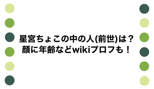 星宮ちょこの中の人(前世)は？顔に年齢などwikiプロフも！