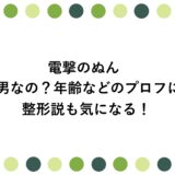 電撃のぬんは男なの？年齢などのプロフに整形説も気になる！