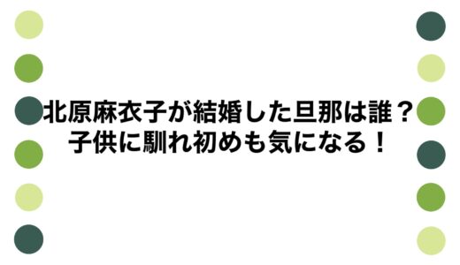 北原麻衣子が結婚した旦那は誰？子供に馴れ初めも気になる！