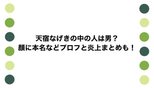 天宿なげきの中の人は男？顔に本名などプロフと炎上まとめも！