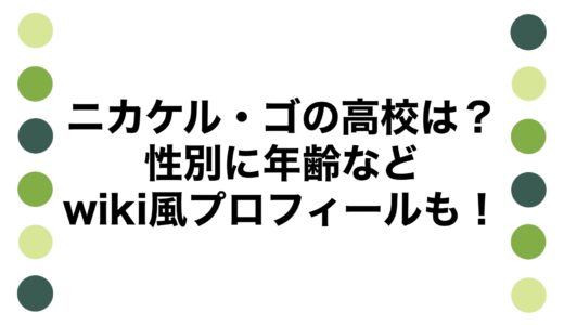 ニカケル・ゴの高校は？性別に年齢などwiki風プロフィールも！