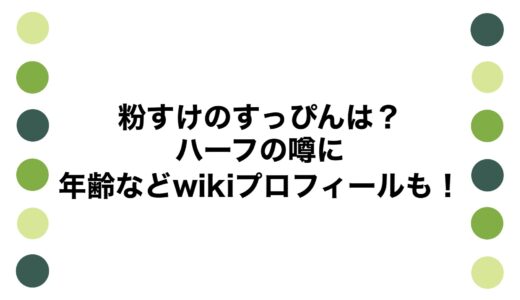 粉すけのすっぴんは？ハーフの噂に年齢などwikiプロフィールも！