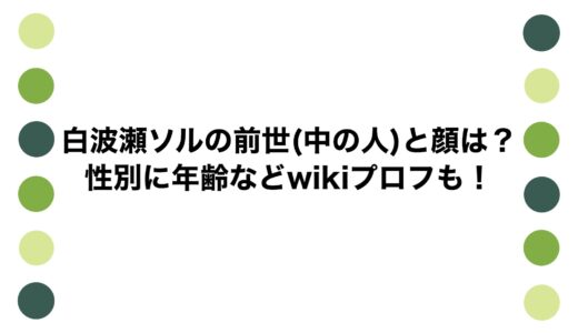 白波瀬ソルの前世(中の人)と顔は？性別に年齢などwikiプロフも！