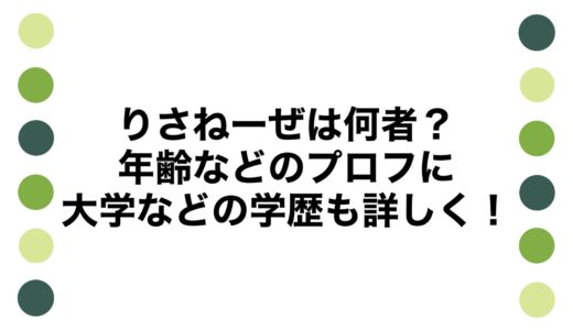りさねーぜは何者？年齢などのプロフに大学などの学歴も詳しく！