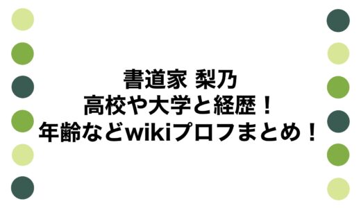 書道家 梨乃の高校や大学と経歴！年齢などwikiプロフまとめ！