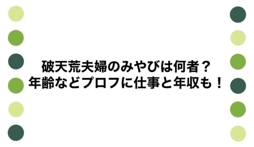 破天荒夫婦のみやびは何者？年齢などプロフに仕事と年収も！