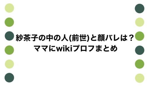 紗茶子の中の人(前世)と顔バレは？ママにwikiプロフまとめ