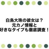 白鳥大珠の彼女は？元カノ情報と好きなタイプも徹底調査！
