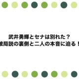 武井勇輝とセナは別れた？破局説の裏側と二人の本音に迫る！