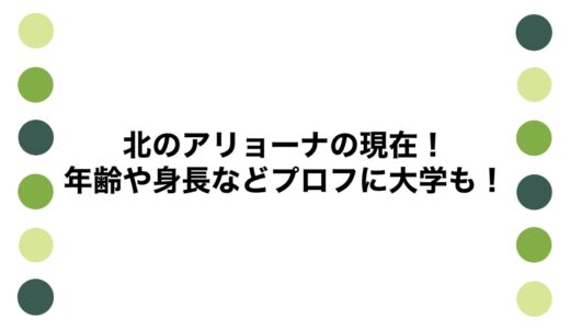 北のアリョーナの現在2026！年齢や身長などプロフに大学も！