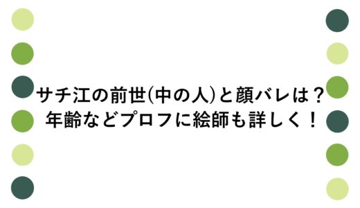 サチ江の前世(中の人)と顔バレは？年齢などプロフに絵師も詳しく！
