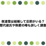 夜道雪は結婚して旦那がいる？歴代彼氏や熱愛の噂も詳しく調査