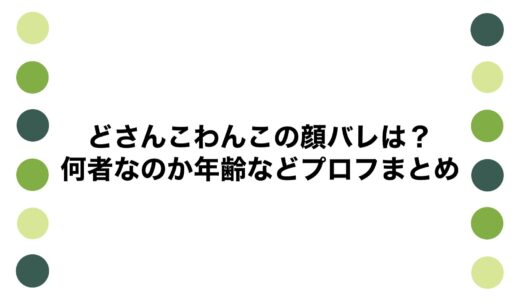 どさんこわんこの顔バレは？何者なのか年齢などプロフまとめ