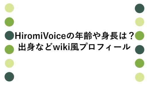 HiromiVoiceの年齢や身長は？出身などwiki風プロフィール