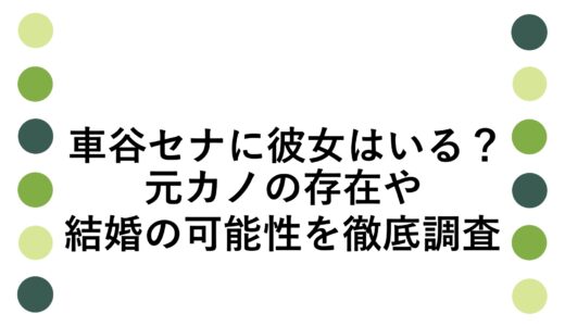 車谷セナに彼女はいる？元カノの存在や結婚の可能性を徹底調査