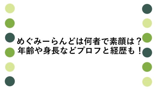 めぐみーらんどは何者で素顔は？年齢や身長などプロフと経歴も！