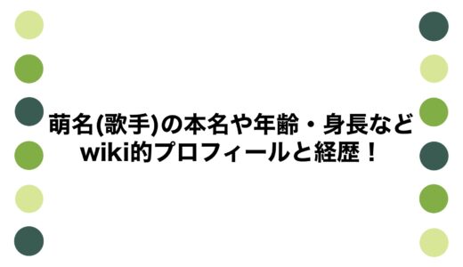 萌名(歌手)の本名や年齢・身長などwiki的プロフィールと経歴！
