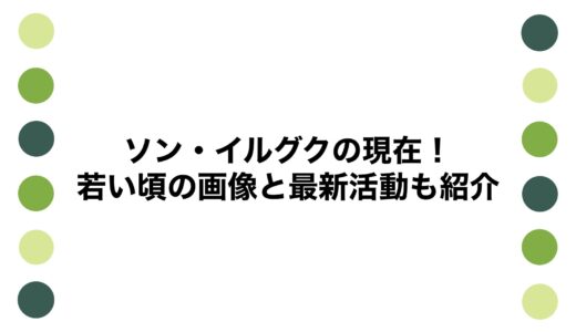 ソン・イルグクの現在2026！若い頃の画像と最新活動も紹介