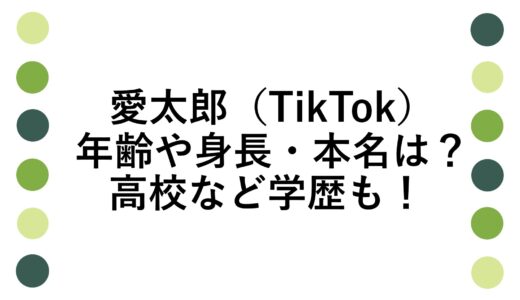 愛太郎(TikTok)の年齢や身長・本名は？高校など学歴も！